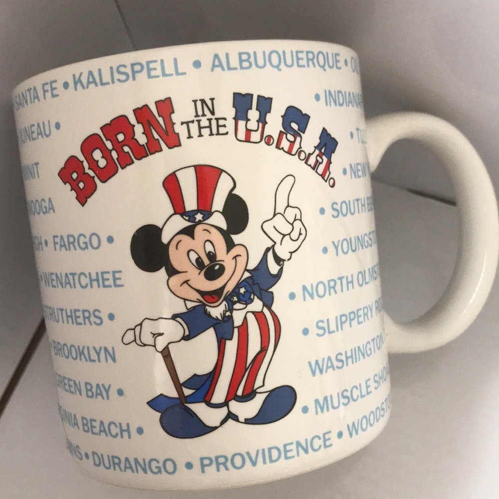 1986 Disney Mickey Mouse "Born In The U.S.A"  Mug